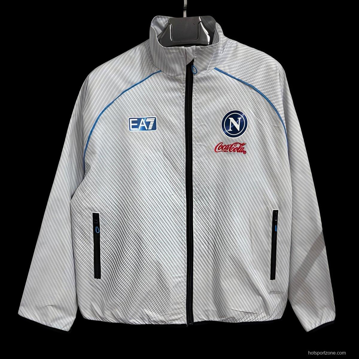 25/26 Napoli White Full Zipper Windbreaker