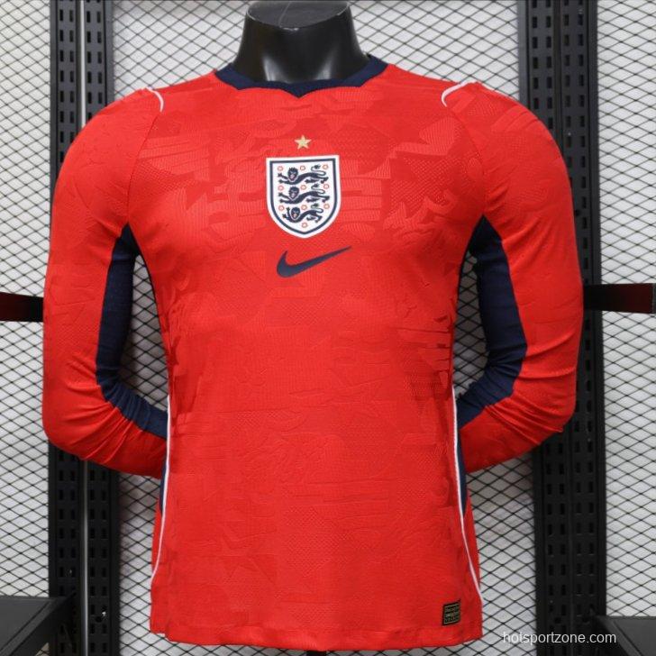 Player Version 26/27 England Away Red Long Sleeve Jersey