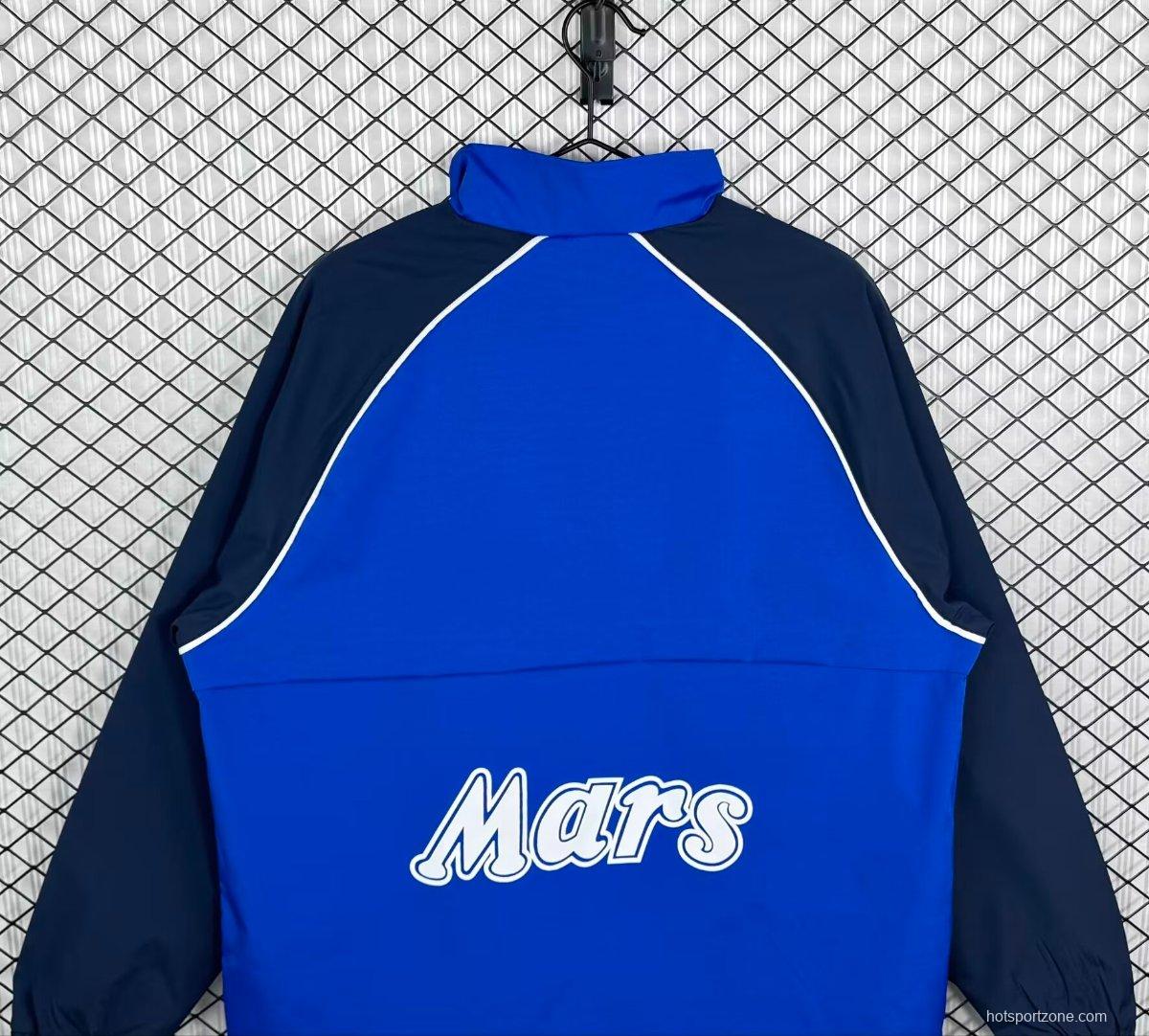 Retro 89/90 Napoli Blue/Black Full Zipper Windbreaker