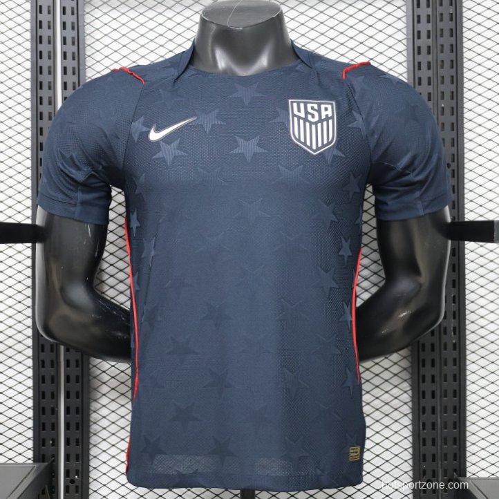 Player Version 2026 USA Navy Blue with All-Over Star Pattern Away Jersey