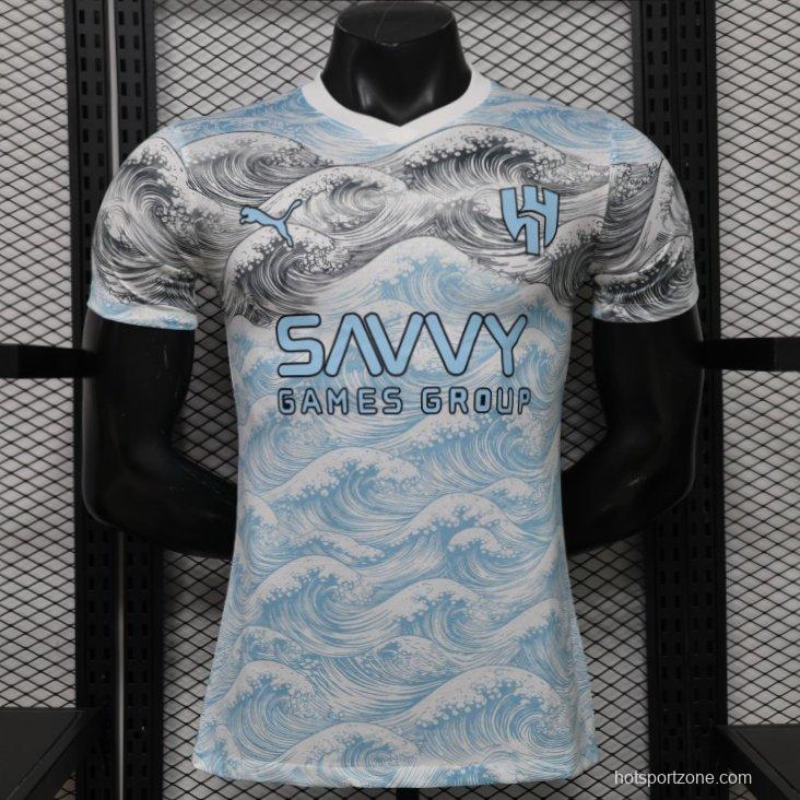 Player Version 26/27 Al-Hilal SFC White & Blue Hokusai Wave Print Special Edition Away Jersey