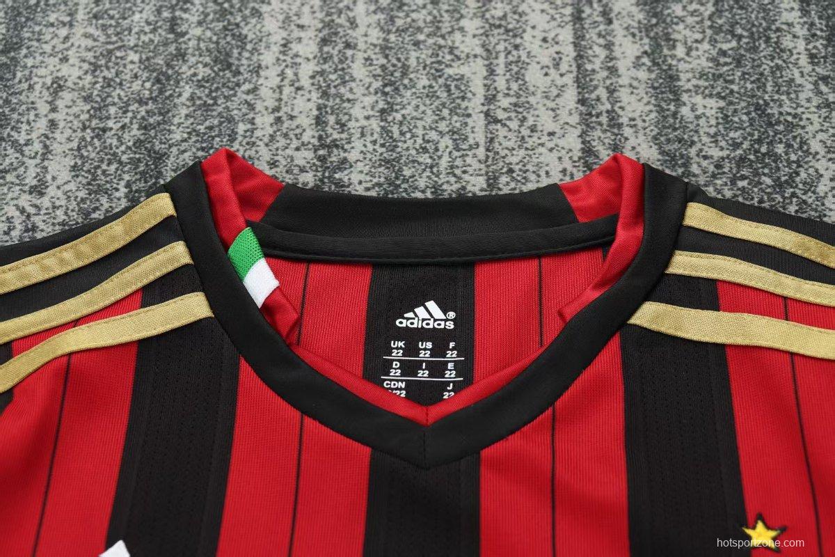 Retro 13/14 Kids  AC Milan Home Long Sleeve Jersey
