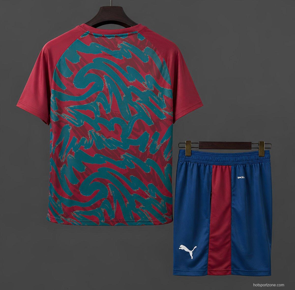 2026 Portugal  Pre-Match Red/Green Training Jersey + Shorts Set