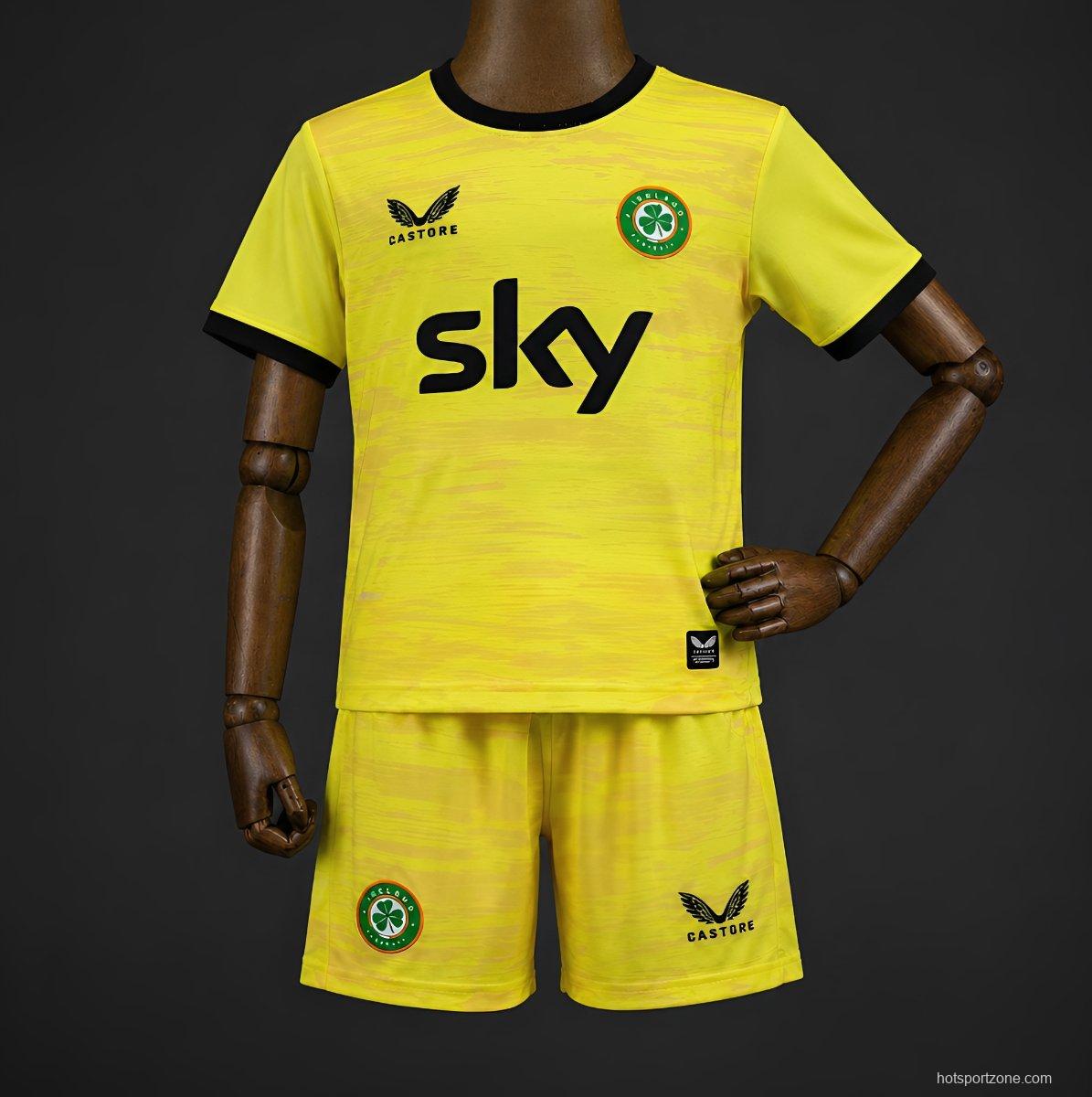 2026 Kids Ireland Yellow Goalkeeper Jersey