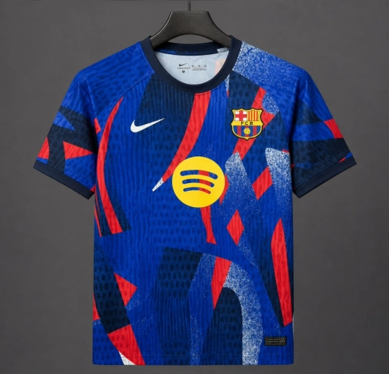 25/26 Barcelona Special Edition Pre-Match Abstract Brushstroke Design Jersey