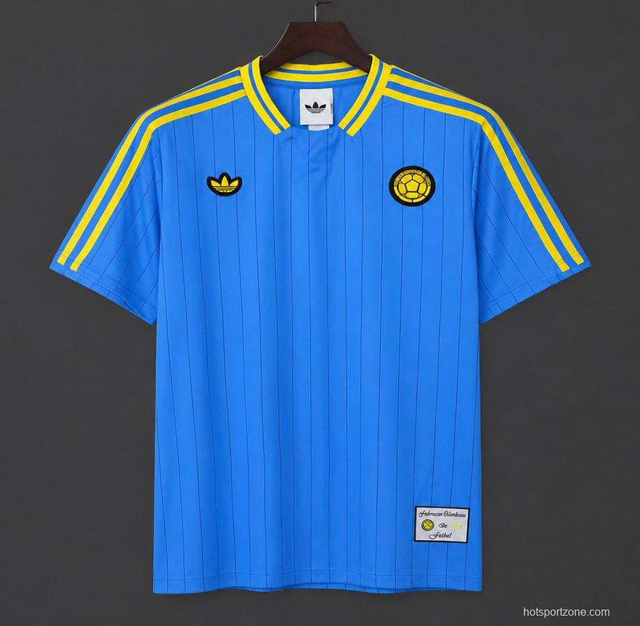 2026 Adidas Originals Colombia Terrace Icons Blue Jersey
