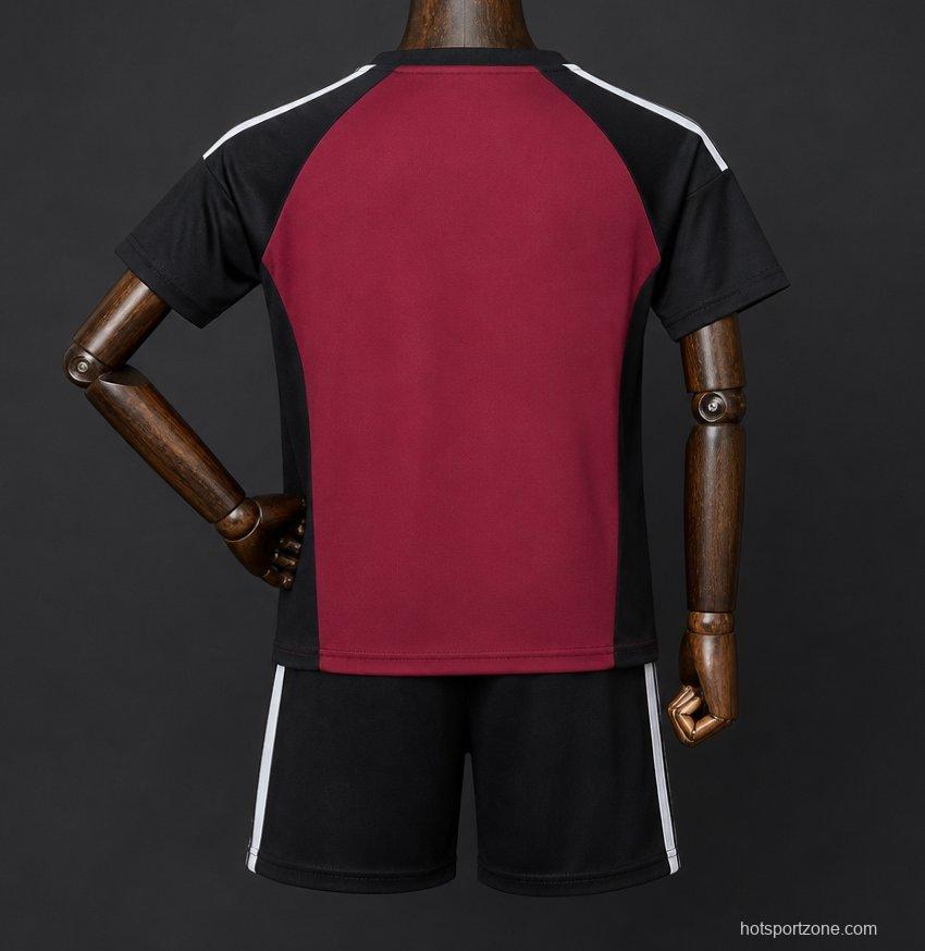 2026 Kids Spain Wine/Black Goalkeeper Jersey