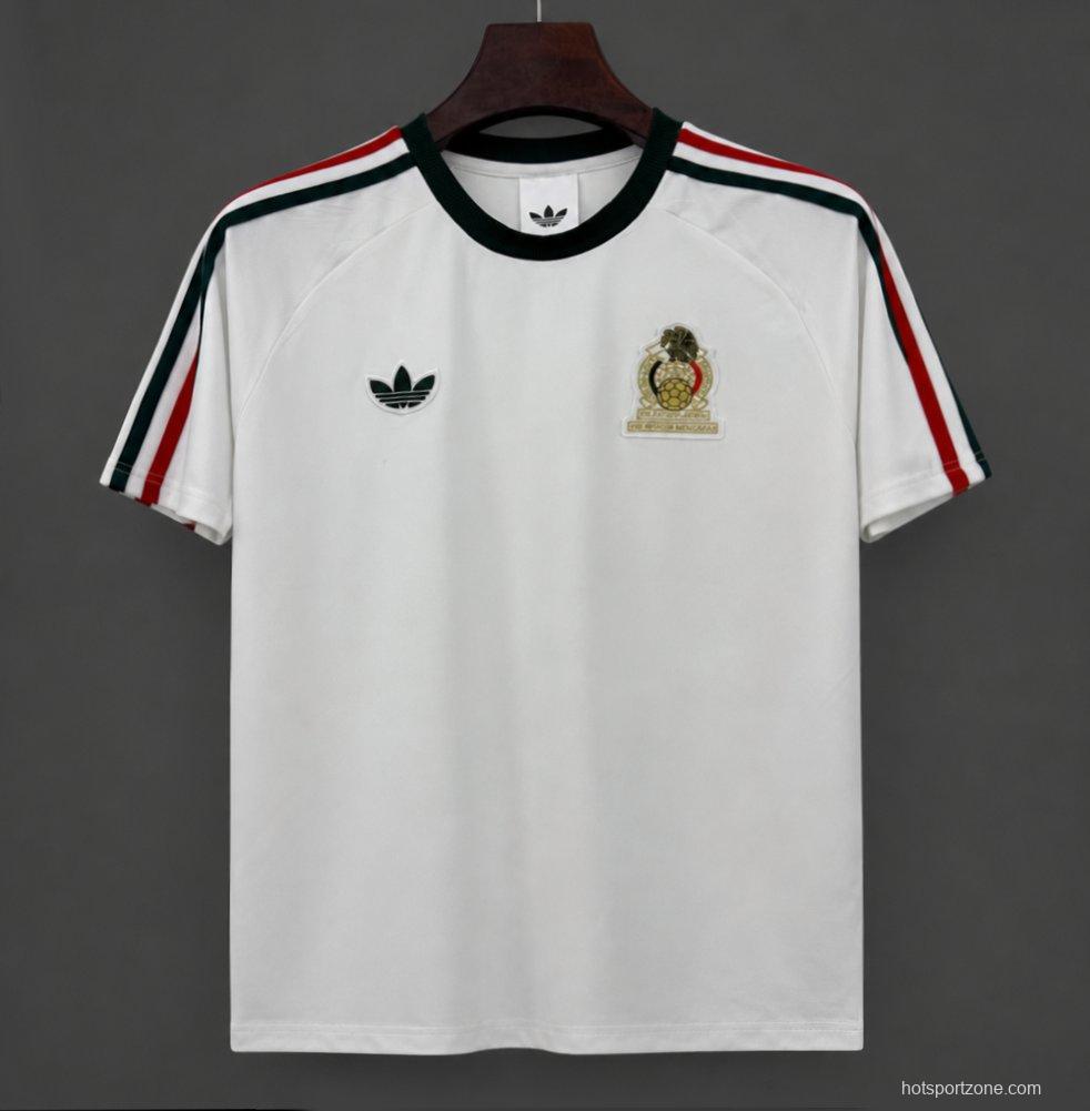 2026 Adidas Originals Mexico Retro White Football Jersey