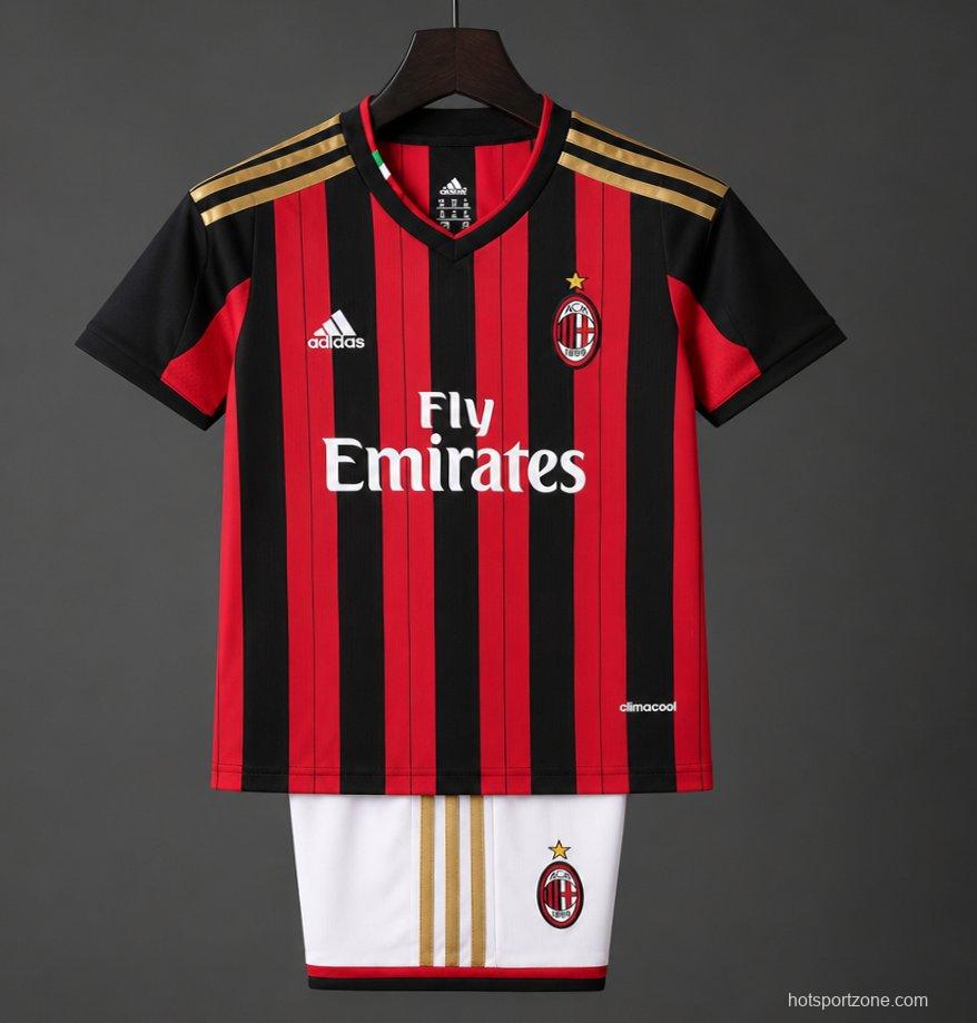 Retro Kids 2013/14 AC Milan Home Soccer Jersey