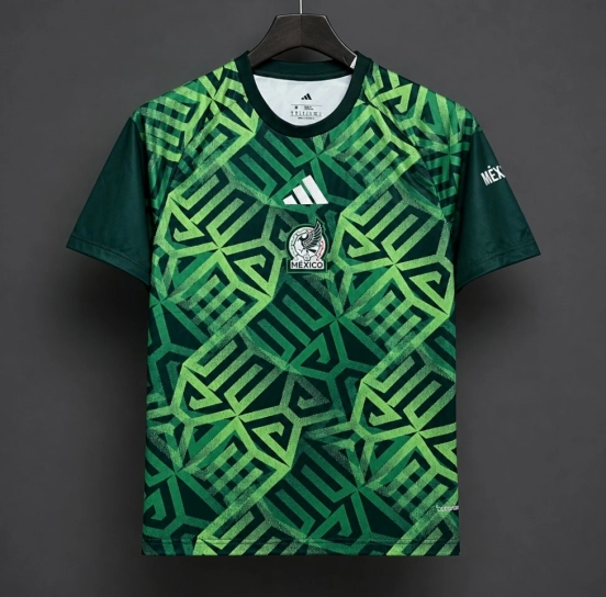 2026 Mexico Special Edition Green Geometric Pattern Football Jersey