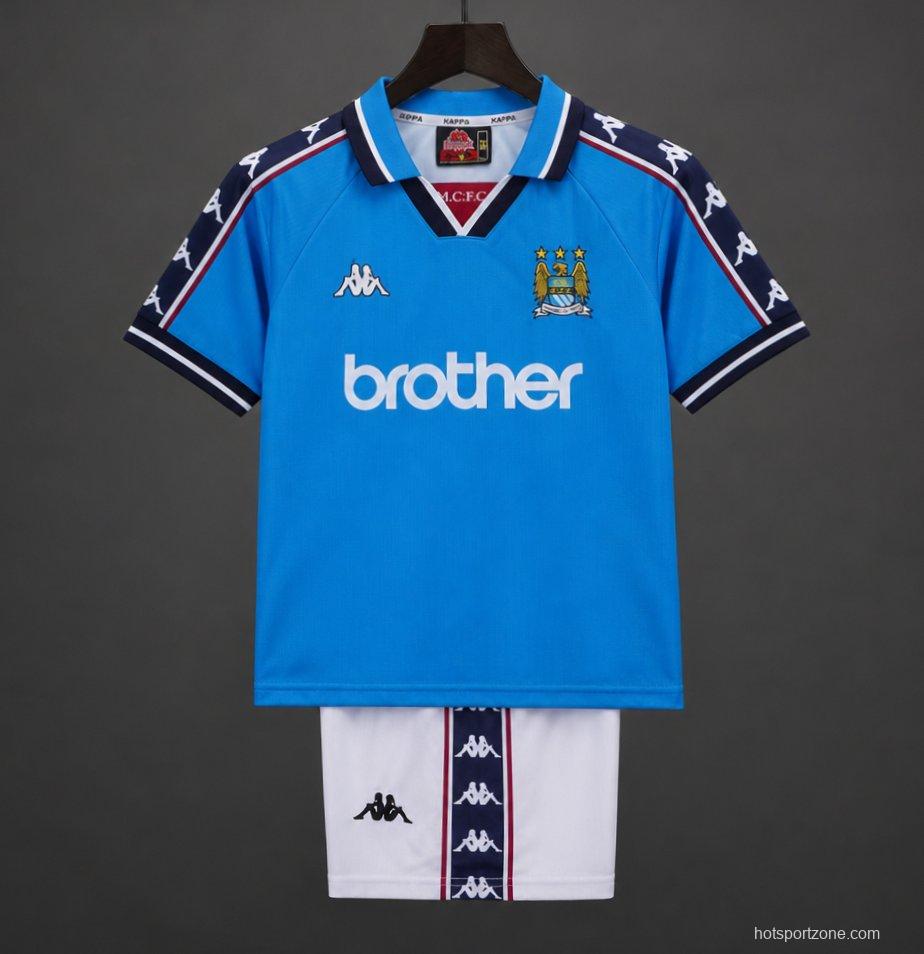 Retro Kids 97/98  Manchester City Home Jersey