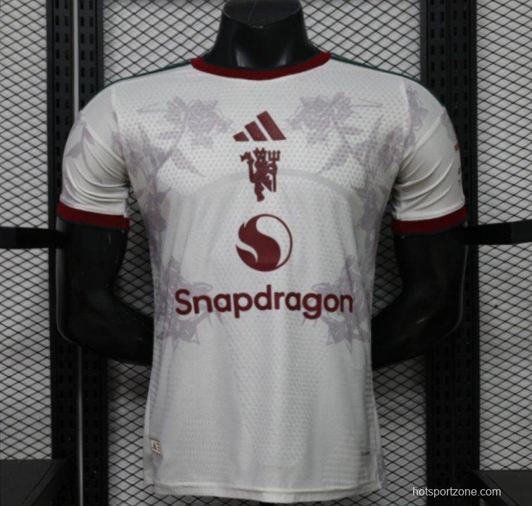 Player Version 26/27 Manchester United Away Grey White Rose   Special Edition Jersey