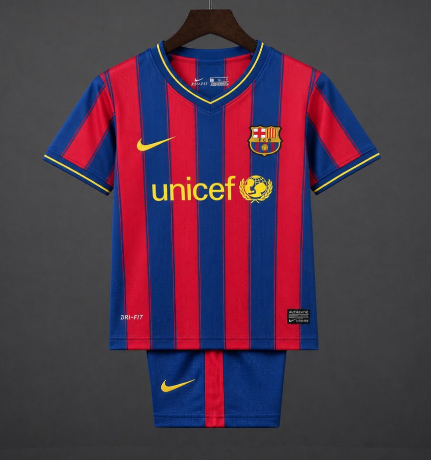 Retro Kids 09/10 FC Barcelona Home Jersey