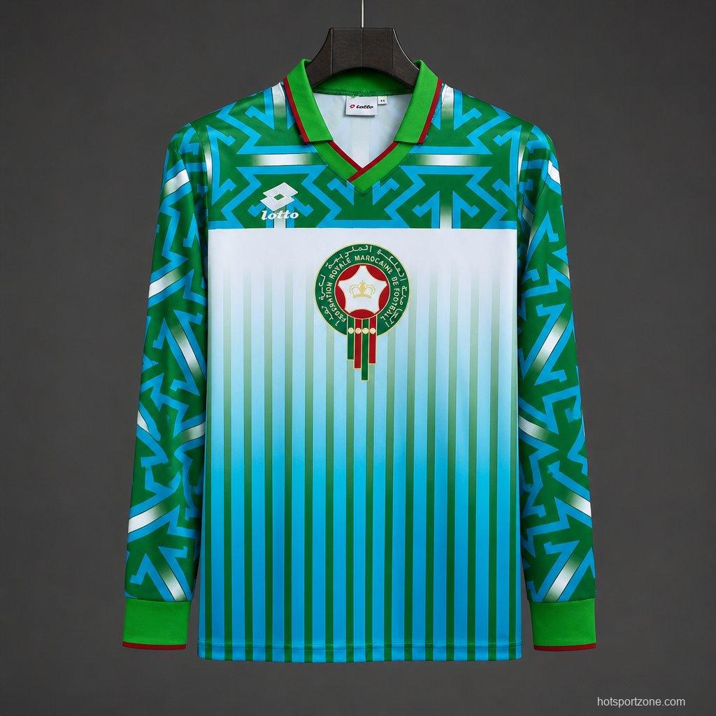 Retro 1994 Morocco Home Away Green Long Sleeve Jersey