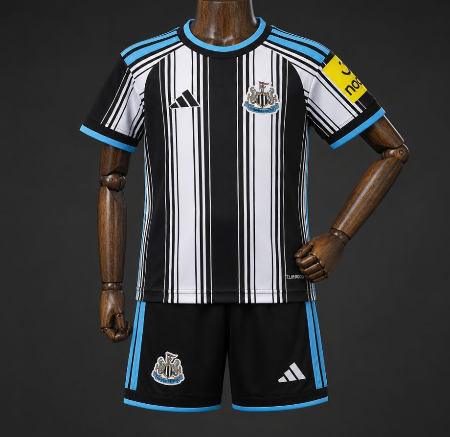26/27 Kids Newcastle United Home Black/White Jersey + Shorts Set