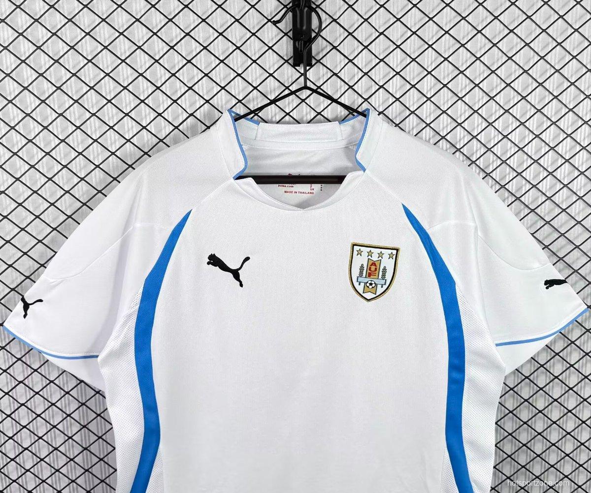 Retro 2010 Uruguay Away White Jersey
