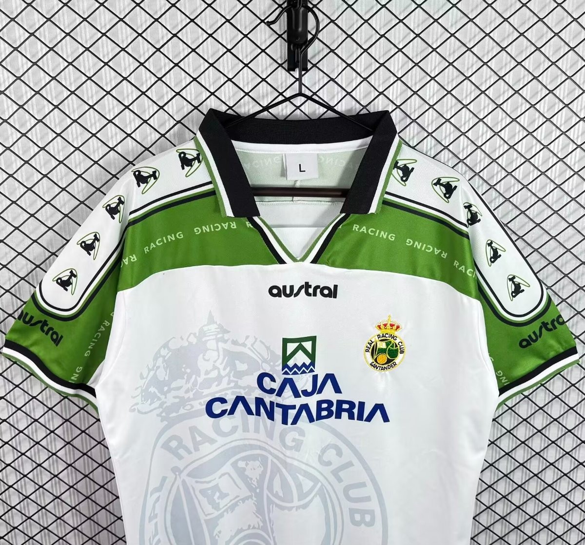 Retro 97/98 Racing Santander Home White Green Jersey