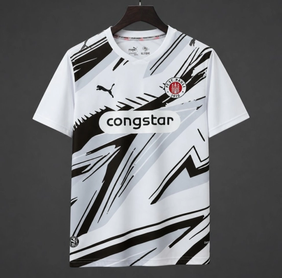 26/27 FC St. Pauli White with Black Graphic Away Jersey