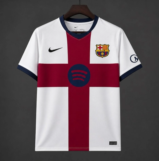 26/27 Barcelona Fourth White&Red Jersey