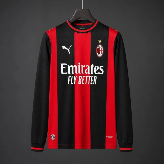 26/27 AC Milan Home Long Sleeve  Jersey