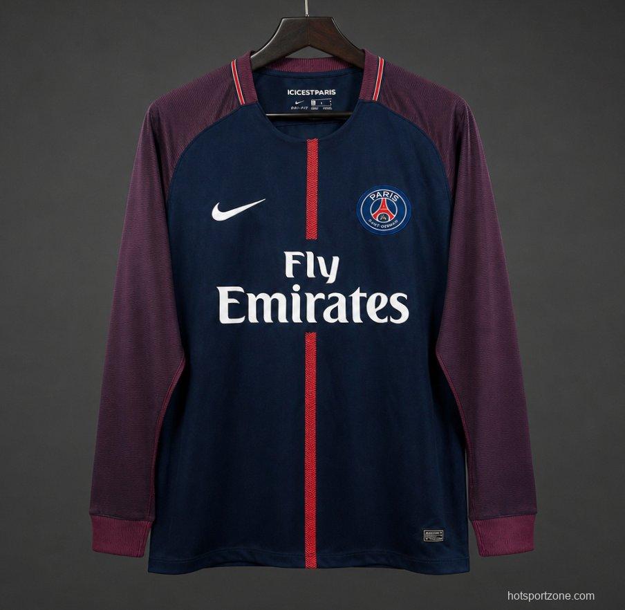 Retro 17/18 PSG Home Long Sleeve Jersey