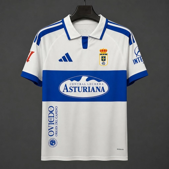 26/27 Real Oviedo Away White&Blue Jersey