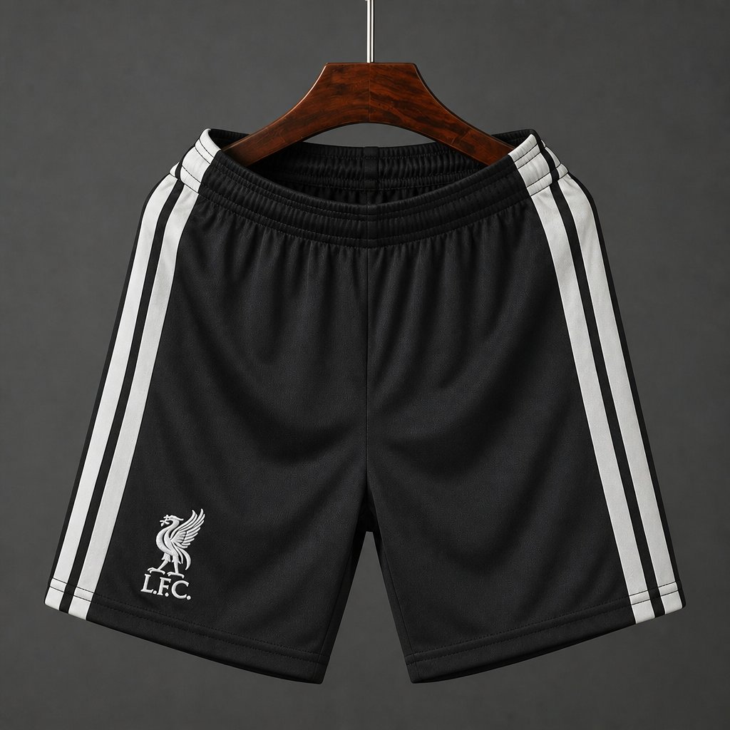 26/27 Liverpool FC Black with Silver Stripes Away Shorts