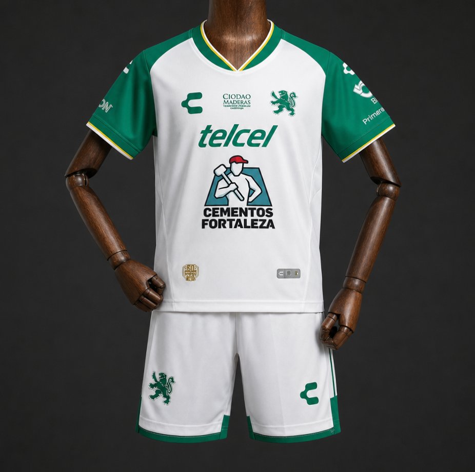 26/27 Kids Club Leon Away White Green Jersey